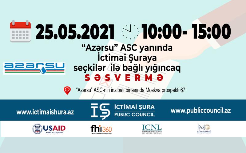 “Azərsu” ASC yanında İctimai Şuraya seçkilər keçiriləcək